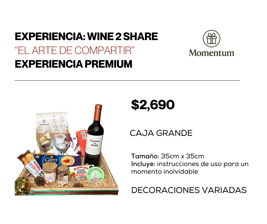 Experiencia Wine 2 Share – Premium (Caja grande)